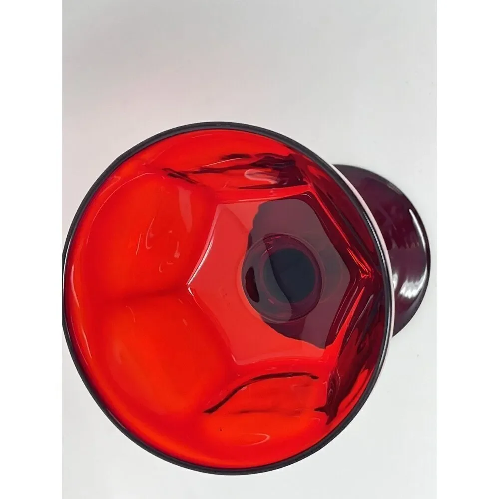 Vintage Bryce Antique Ruby Red Champagne Sherbet Coupe Glass 5”